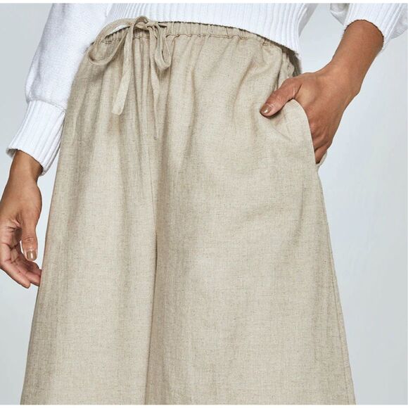 CARBON38 Womens Tan Linen Wide Leg Pants Size XS - Picture 5 of 13